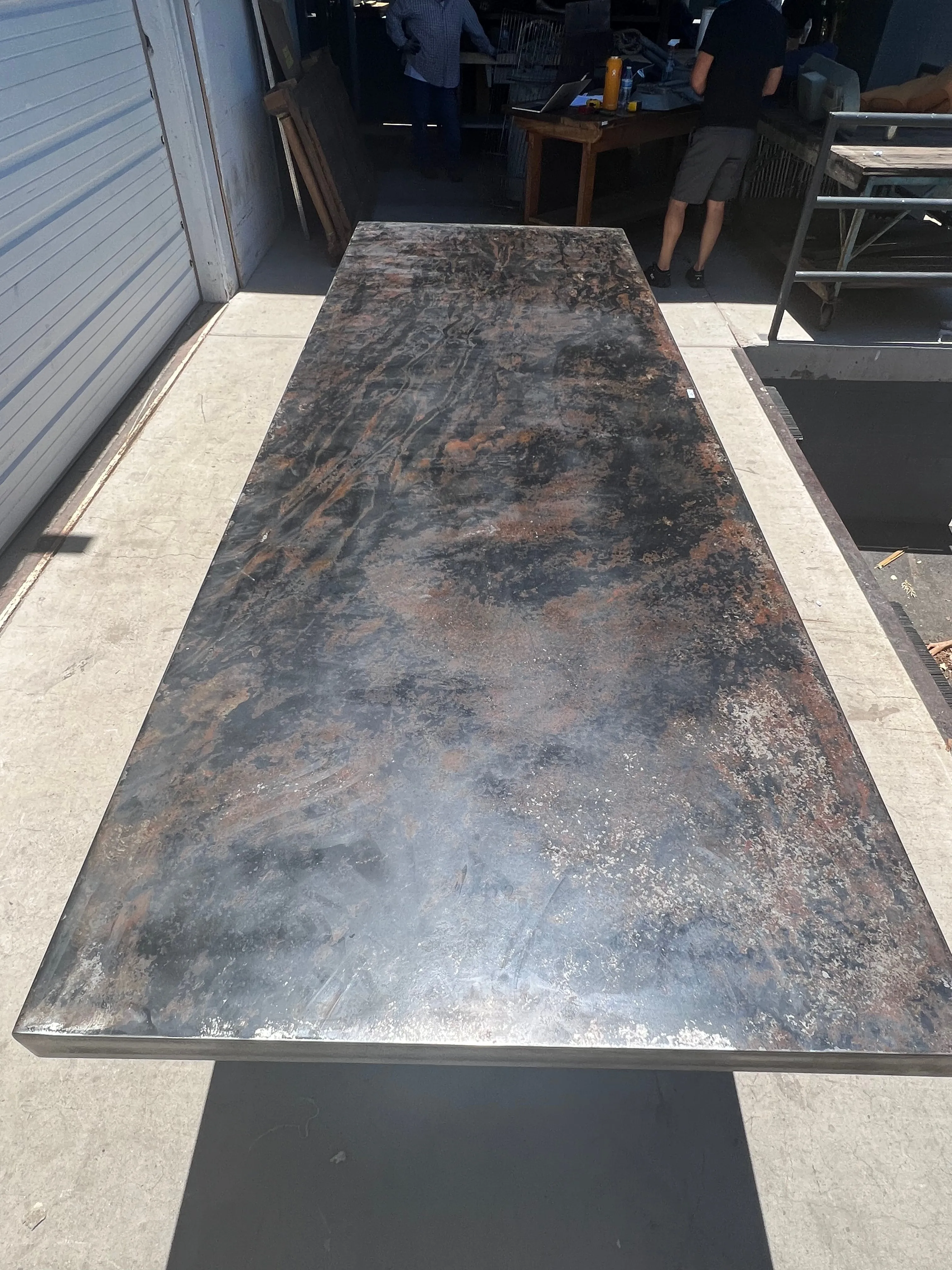 10Ft Steel Dining Table with Iron Machine Legs