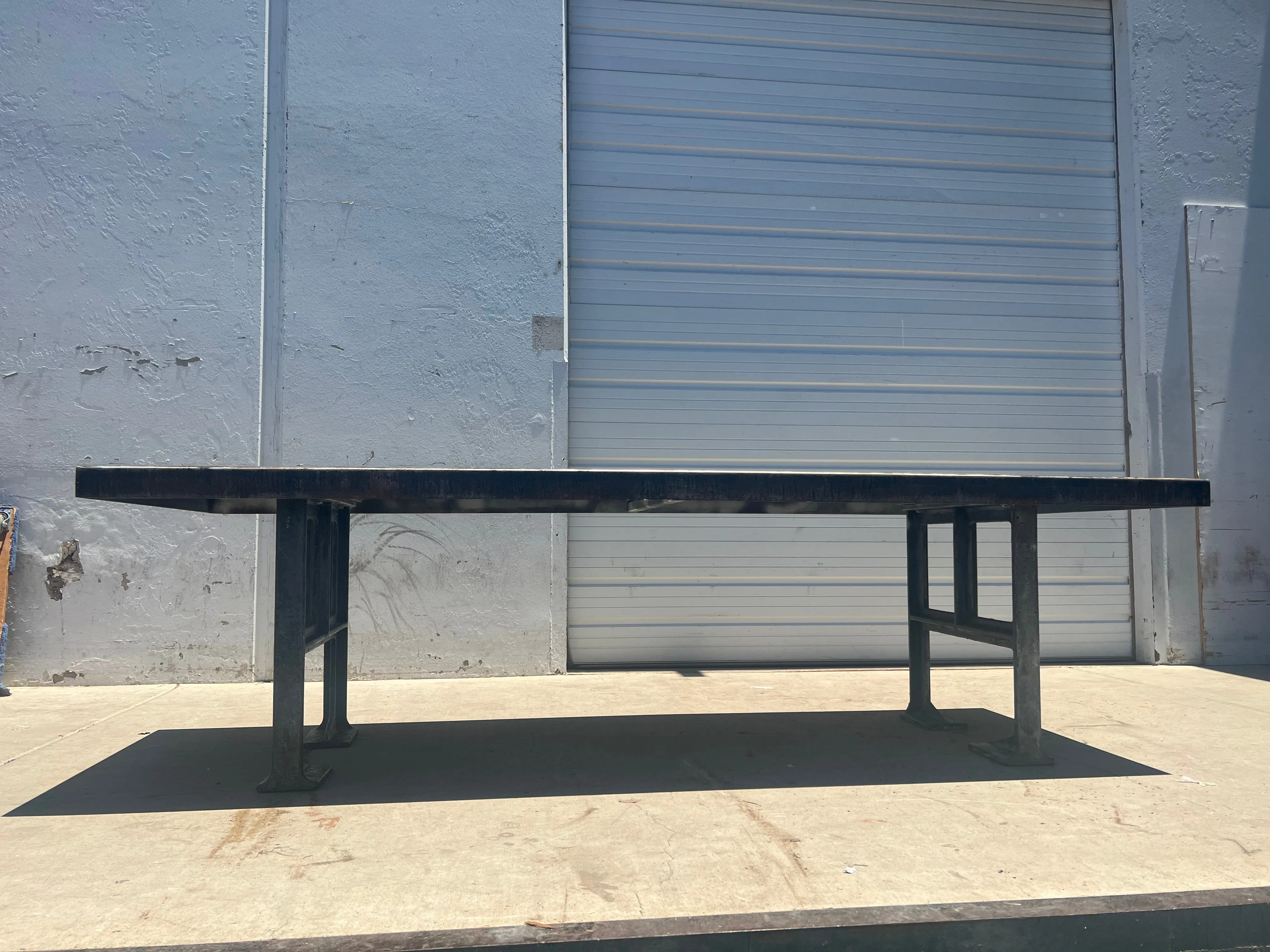 10Ft Steel Dining Table with Iron Machine Legs
