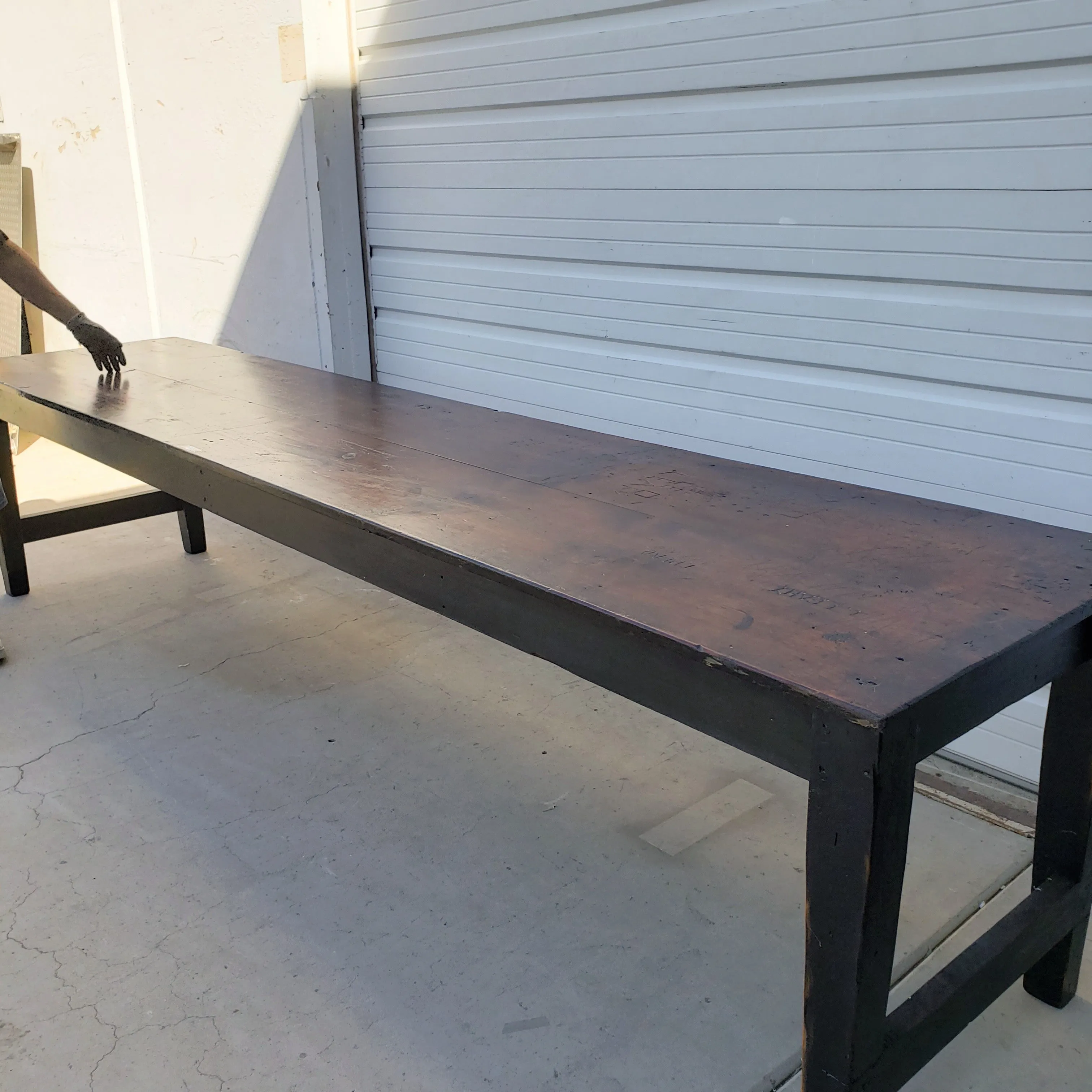 11 Foot Wooden Harvest Dining Table