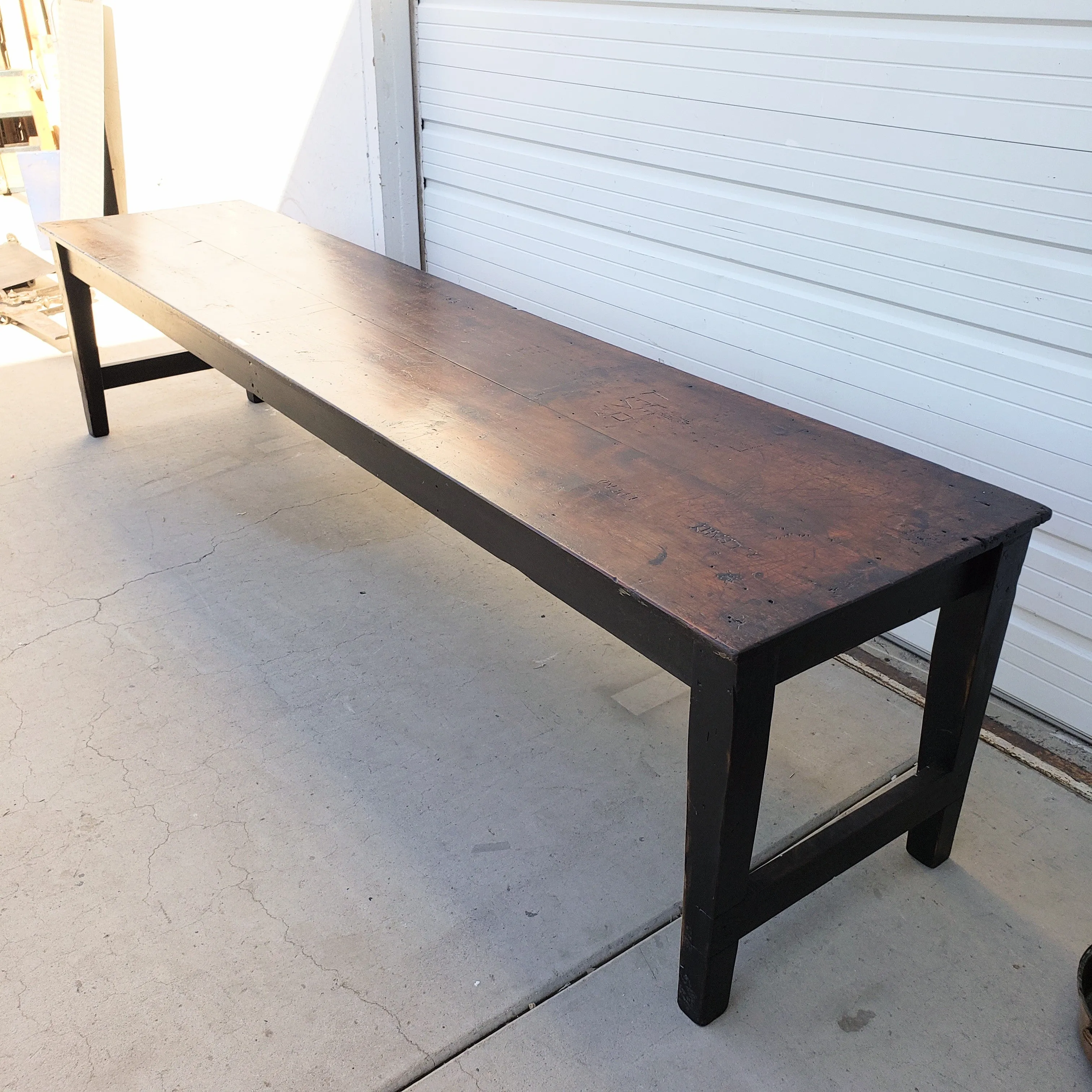 11 Foot Wooden Harvest Dining Table