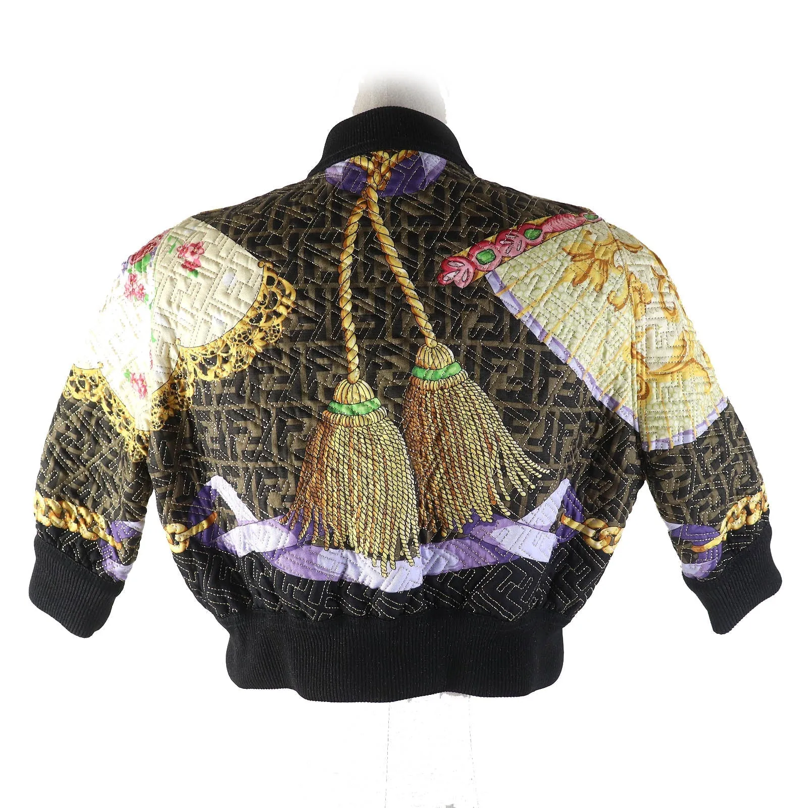Fendi Versace F Logo Baroque Silk Blouson Jacket