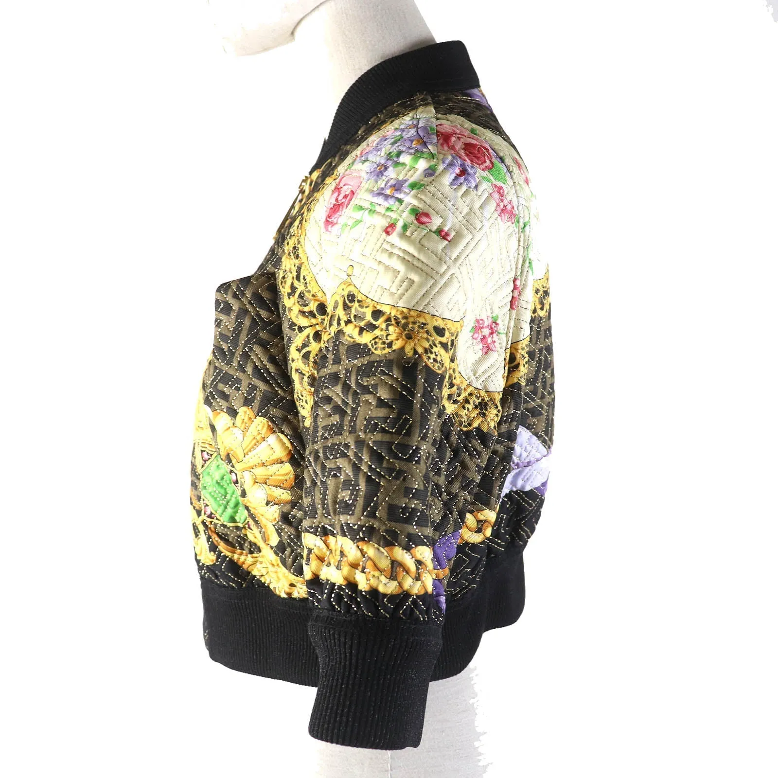 Fendi Versace F Logo Baroque Silk Blouson Jacket