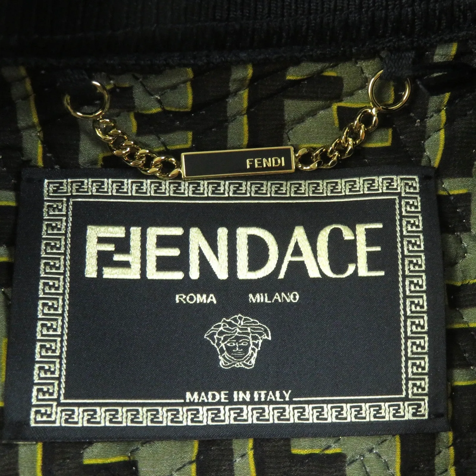 Fendi Versace F Logo Baroque Silk Blouson Jacket