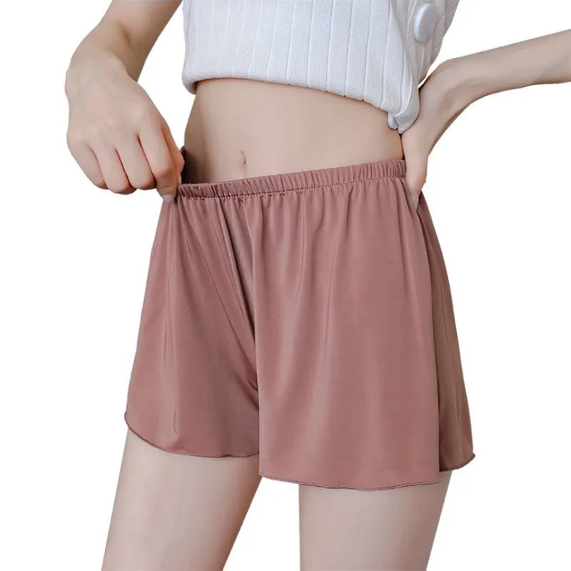 Mask Leggings Women Summer Outdoor Loose Plus Size Thin Silk Pajamas Pants Anti-Exposed Home Safety Sleepwear