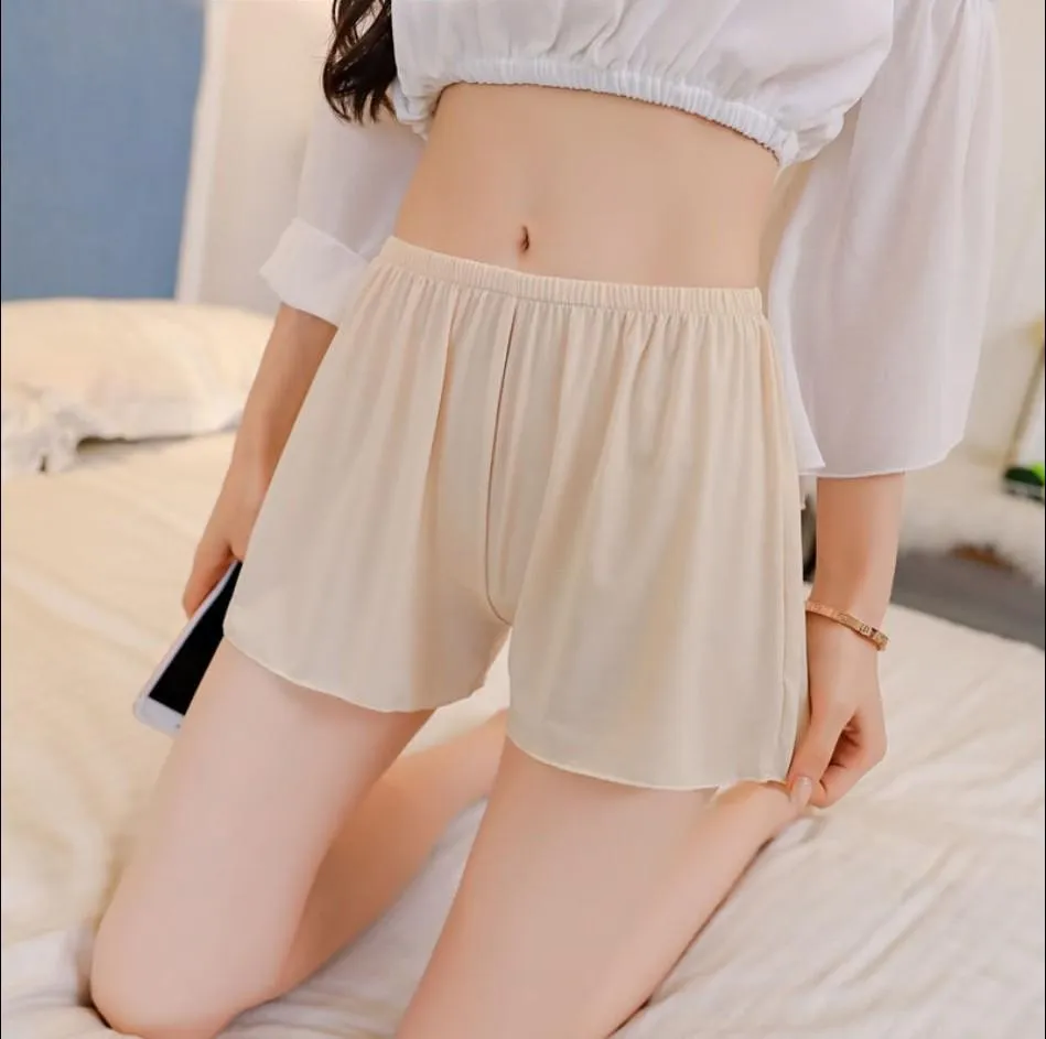 Mask Leggings Women Summer Outdoor Loose Plus Size Thin Silk Pajamas Pants Anti-Exposed Home Safety Sleepwear