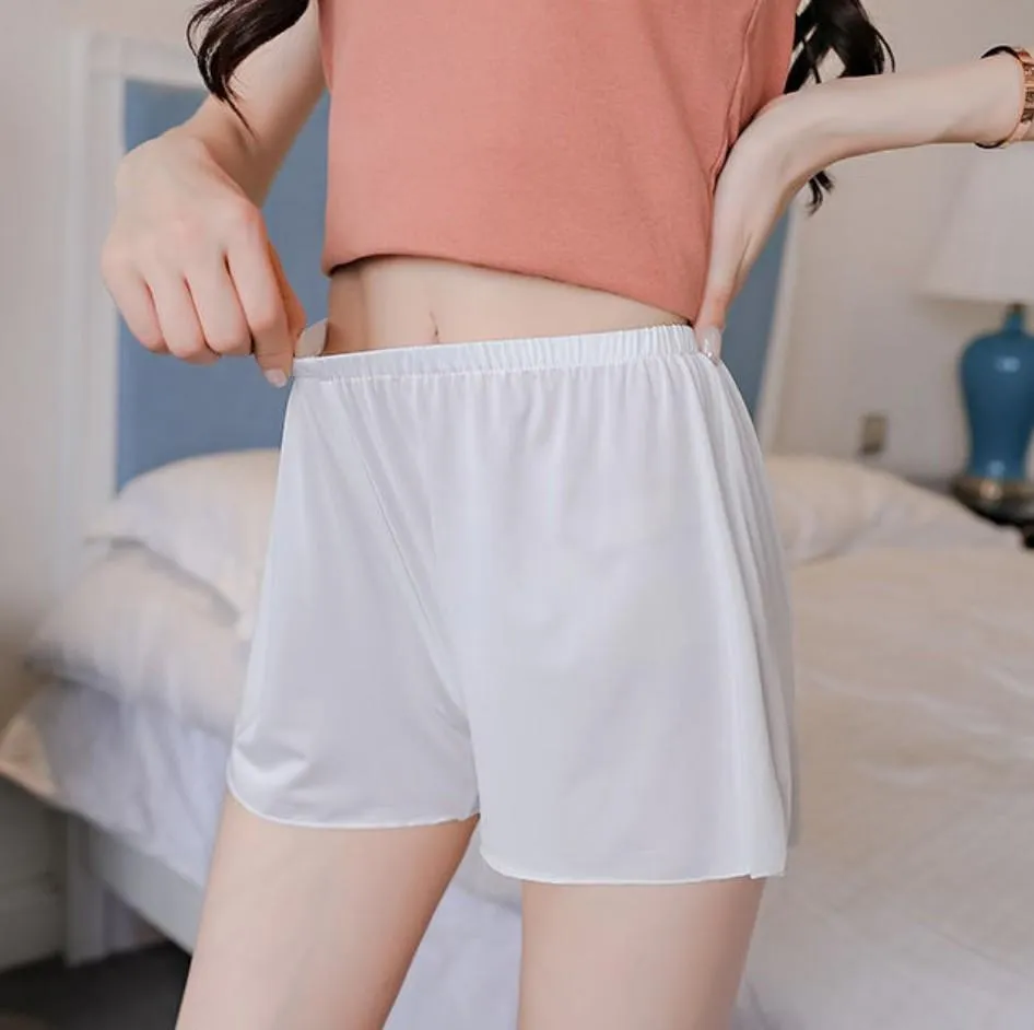 Mask Leggings Women Summer Outdoor Loose Plus Size Thin Silk Pajamas Pants Anti-Exposed Home Safety Sleepwear