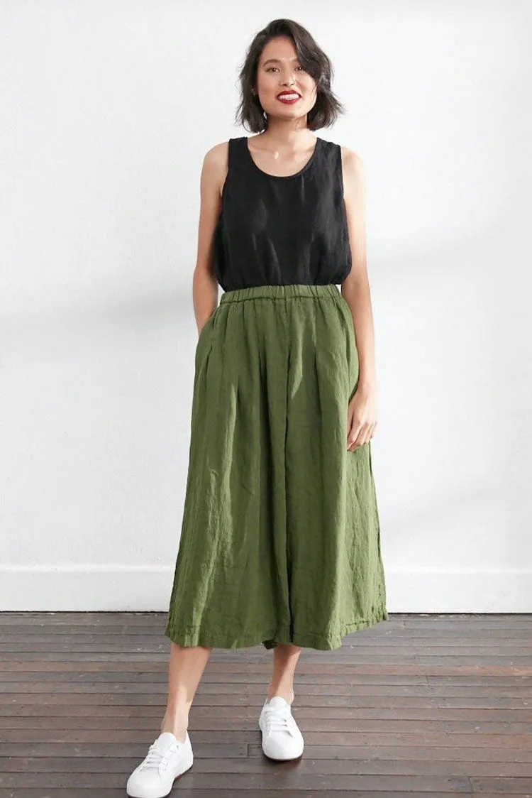 Montaigne Solid linen culottes