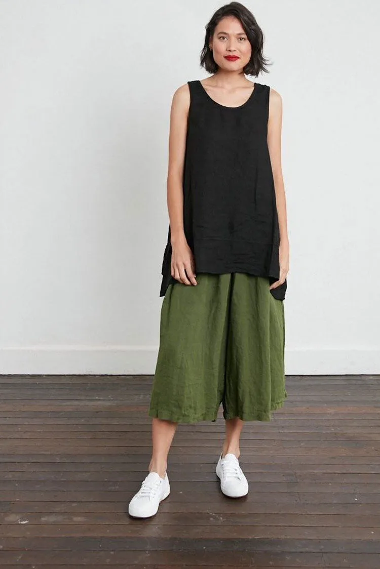 Montaigne Solid linen culottes