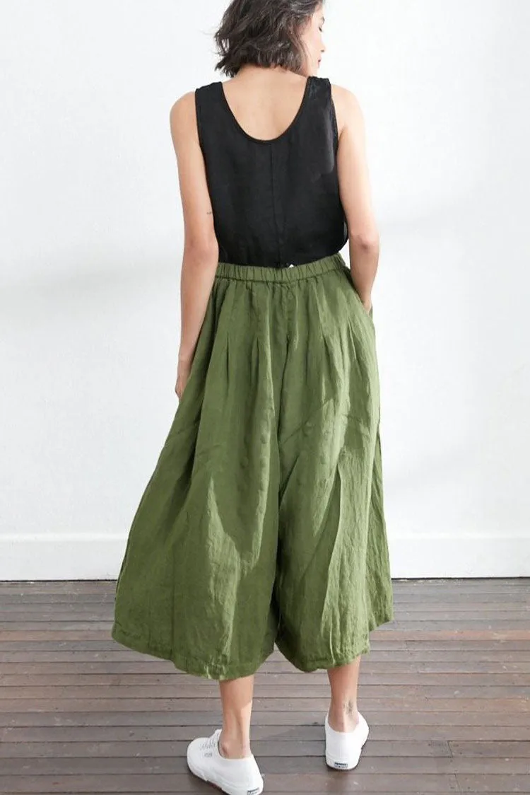 Montaigne Solid linen culottes