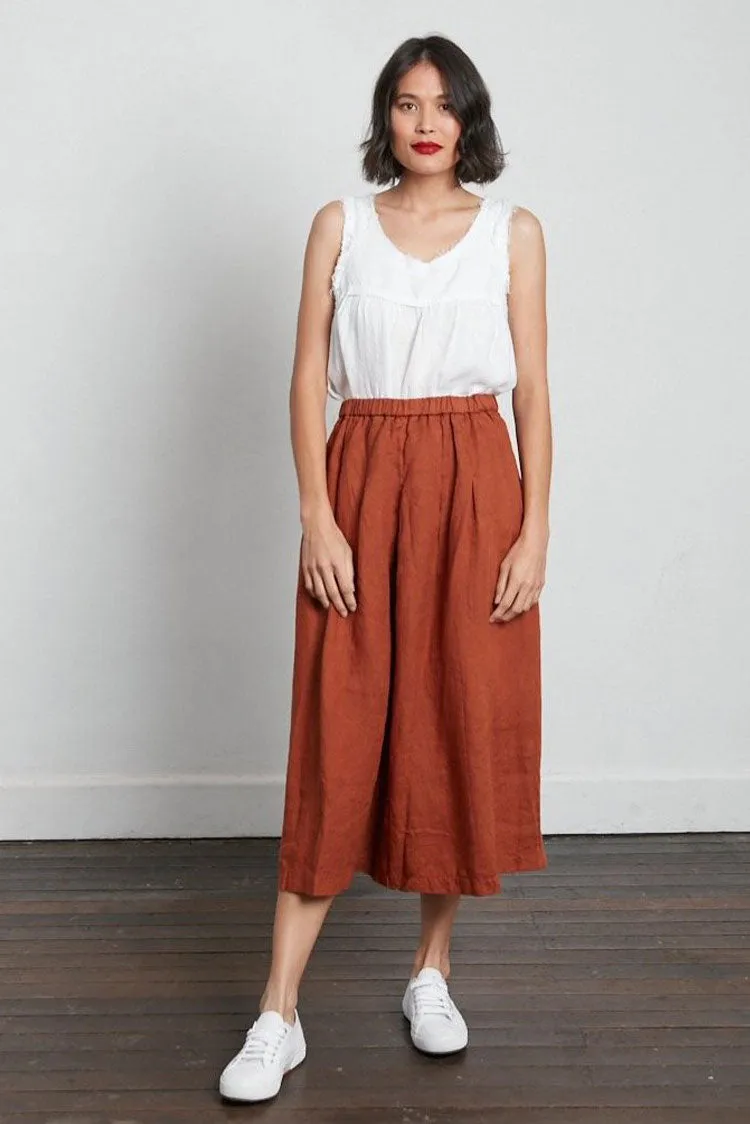Montaigne Solid linen culottes