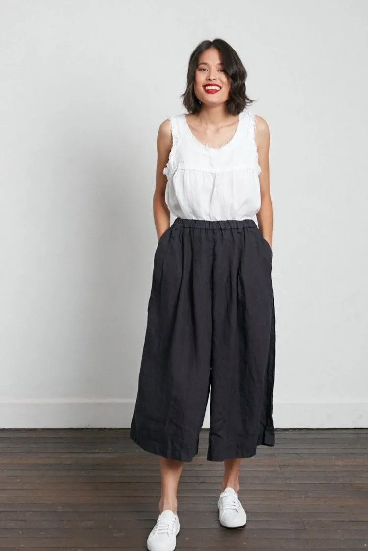Montaigne Solid linen culottes