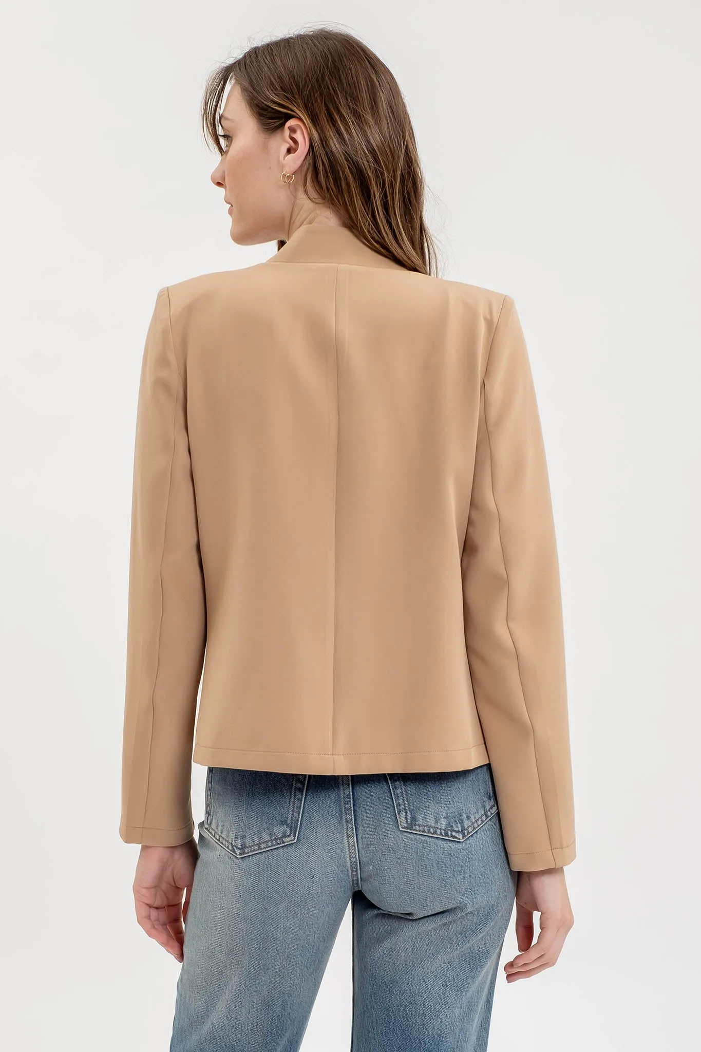 NOTCH COLLAR LONG SLEEVE BLAZER