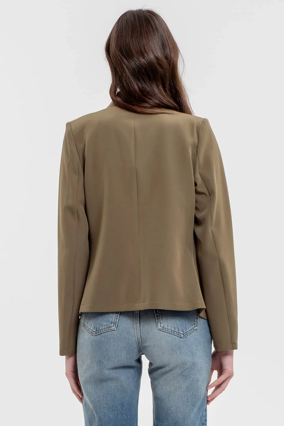 NOTCH COLLAR LONG SLEEVE BLAZER