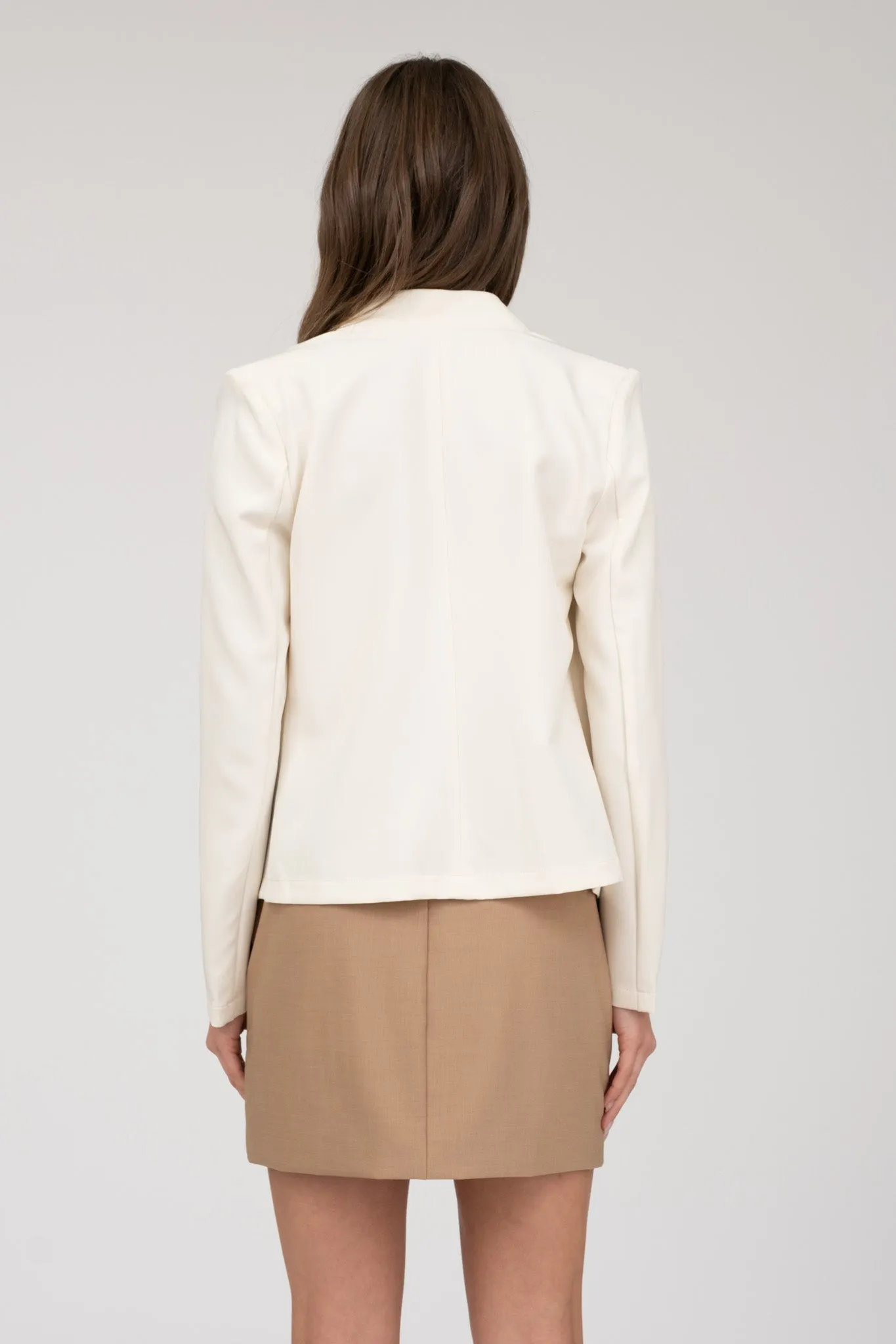 NOTCH COLLAR LONG SLEEVE BLAZER