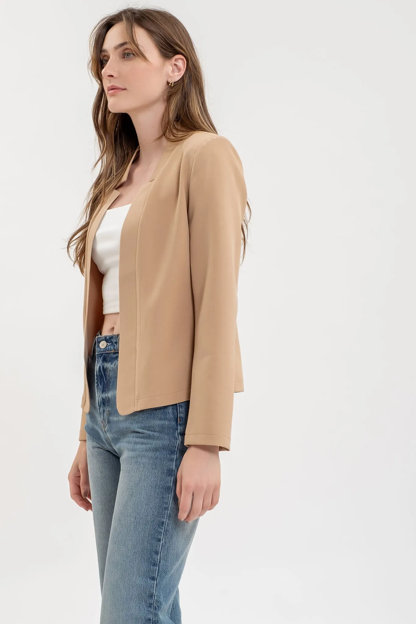 NOTCH COLLAR LONG SLEEVE BLAZER