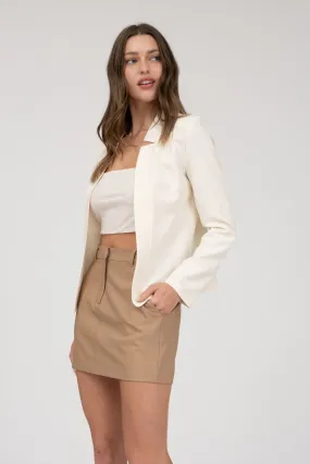 NOTCH COLLAR LONG SLEEVE BLAZER