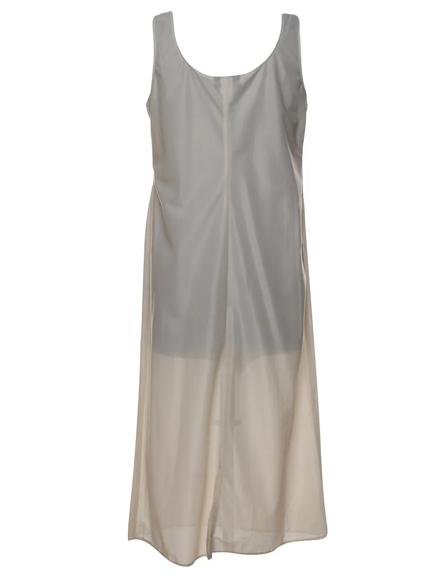 Off White Sleeveless Shift Dress - M