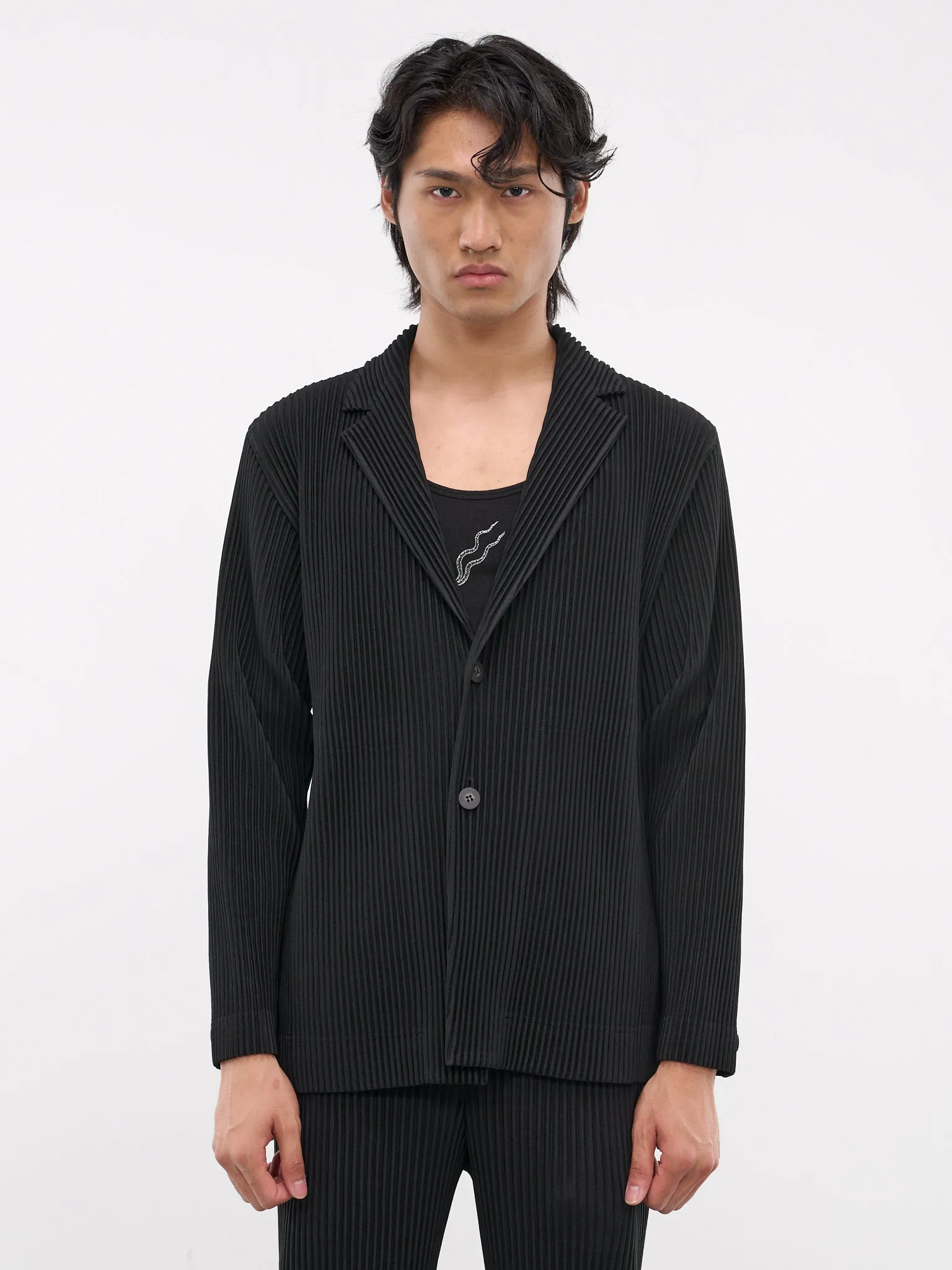 Pleated Blazer (HP48JD401-15-BLACK)