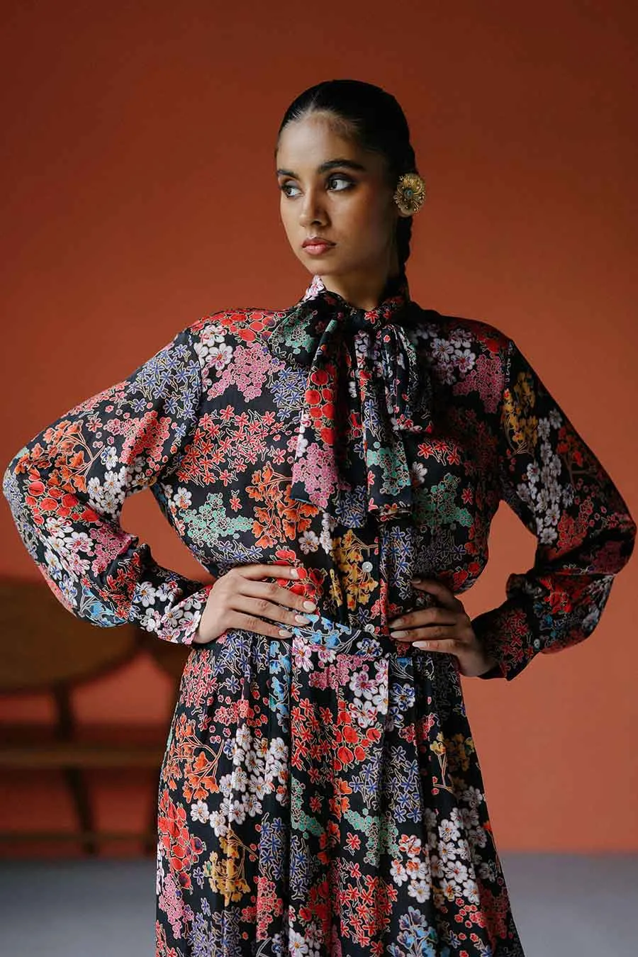 Printed Bow Top & Culottes Co-Ord Set
