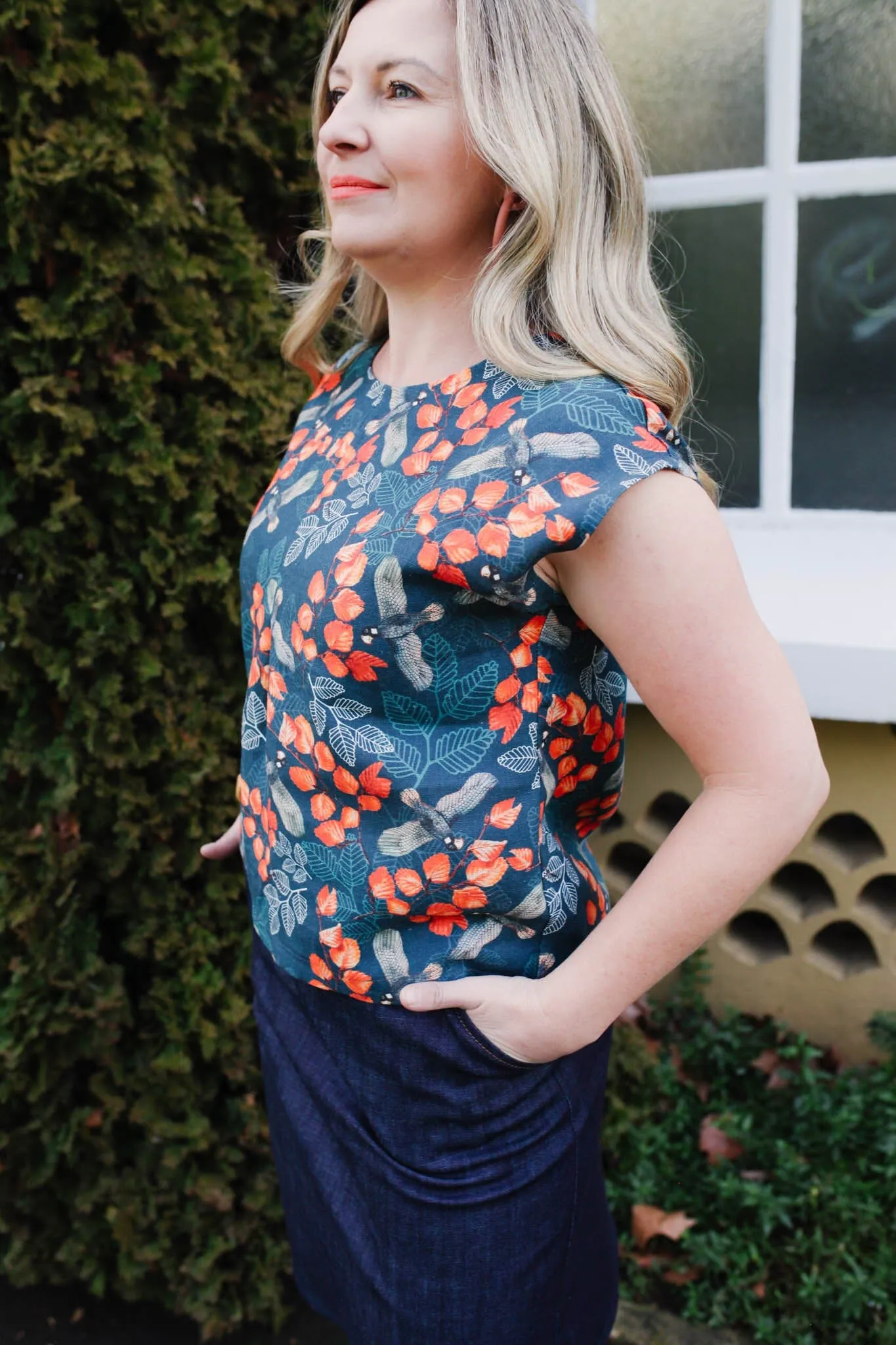 Pure Linen Mini Pleat Top - Turning Fagus