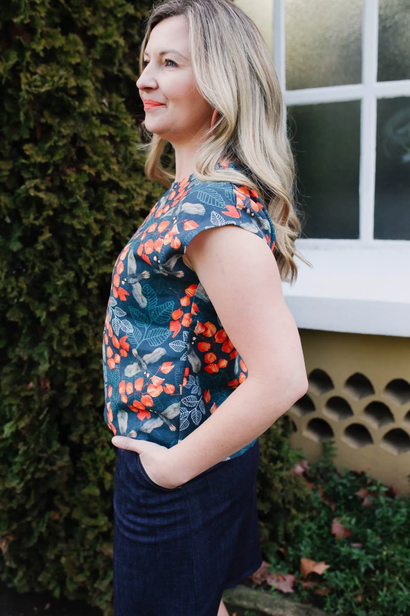 Pure Linen Mini Pleat Top - Turning Fagus