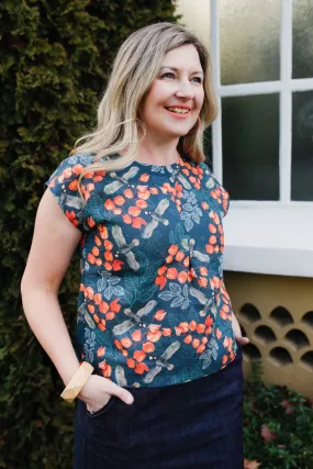 Pure Linen Mini Pleat Top - Turning Fagus