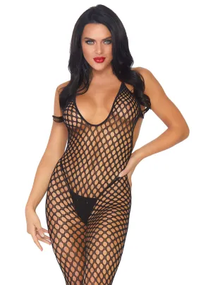 Seamless Crochet Footless Bodystocking