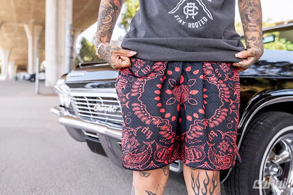 YOUTH Cukui x Krucial Paisley Shorts - Blk / Red