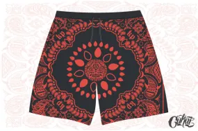 YOUTH Cukui x Krucial Paisley Shorts - Blk / Red